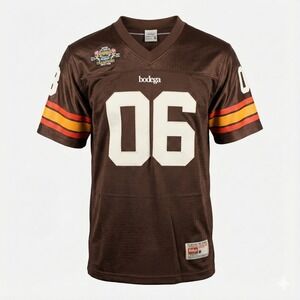 Bodega Football Jersey Men's Medium Brown 06 Mesh Embroidered Patch‎ Streetwear